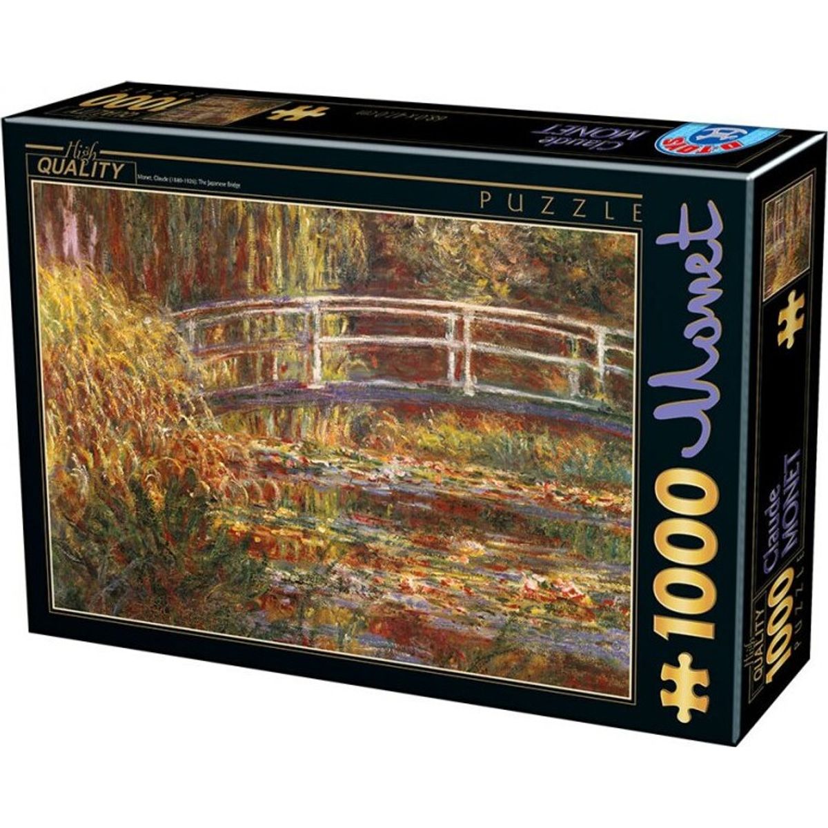 Puslespil Med 1000 Brikker - Claude Monet - Den Japanske Bro