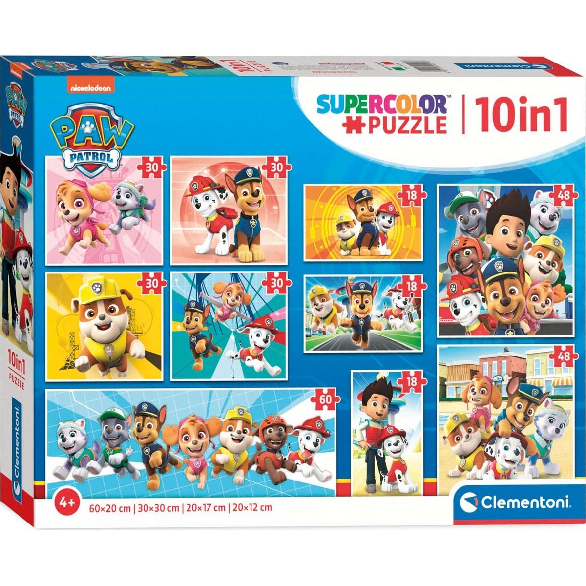 Paw Patrol Puslespil - Super Color - 10 Puslespil - Clementoni