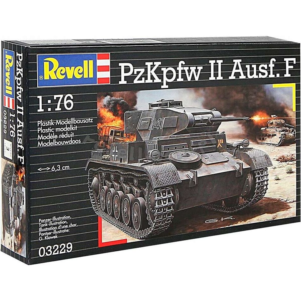 Revell - Pzkpfw Ii Ausf. F Tank Byggesæt - 1:76 - 03229