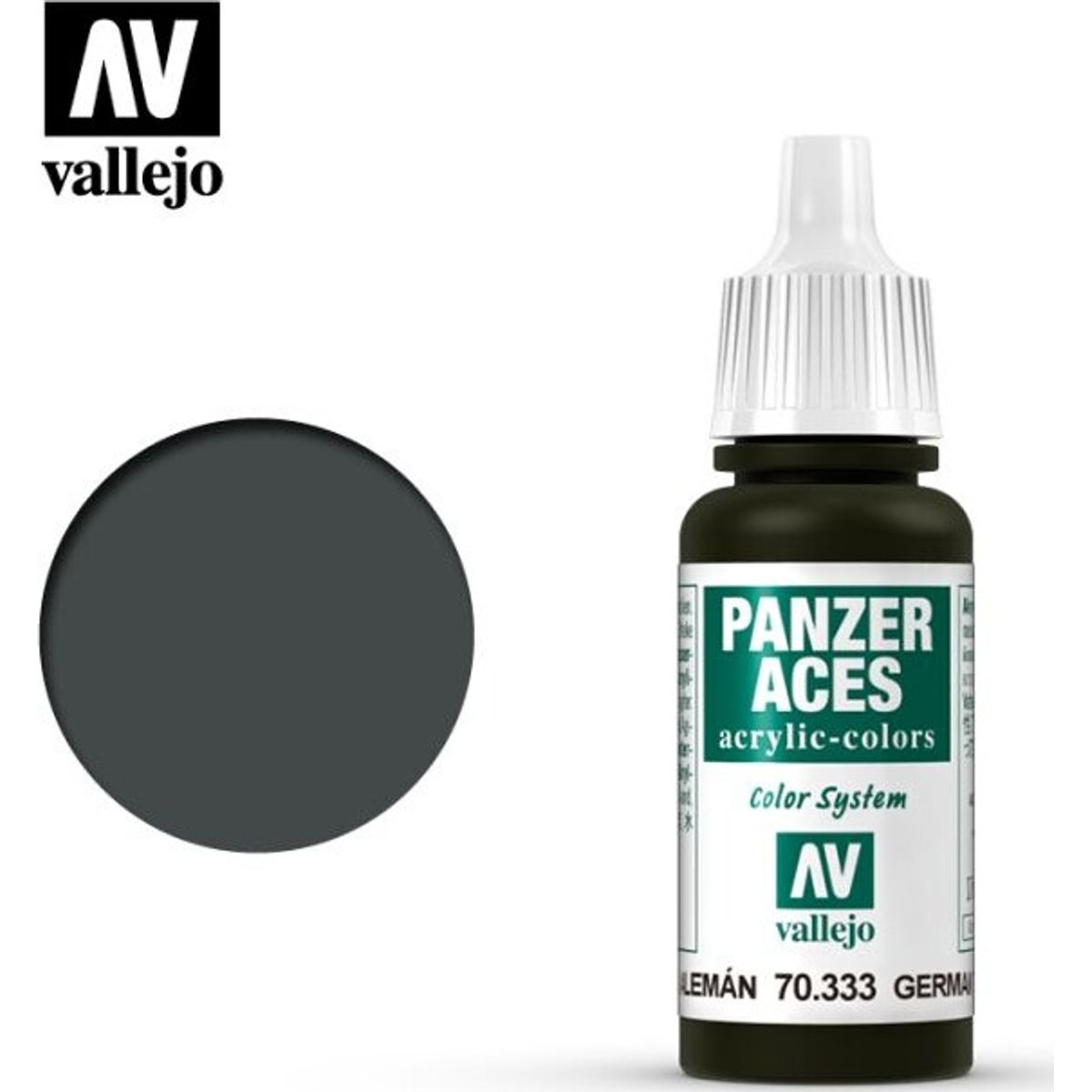 Vallejo - Panzer Aces - German Tanker Black Grey Mat - 17 Ml - 70333