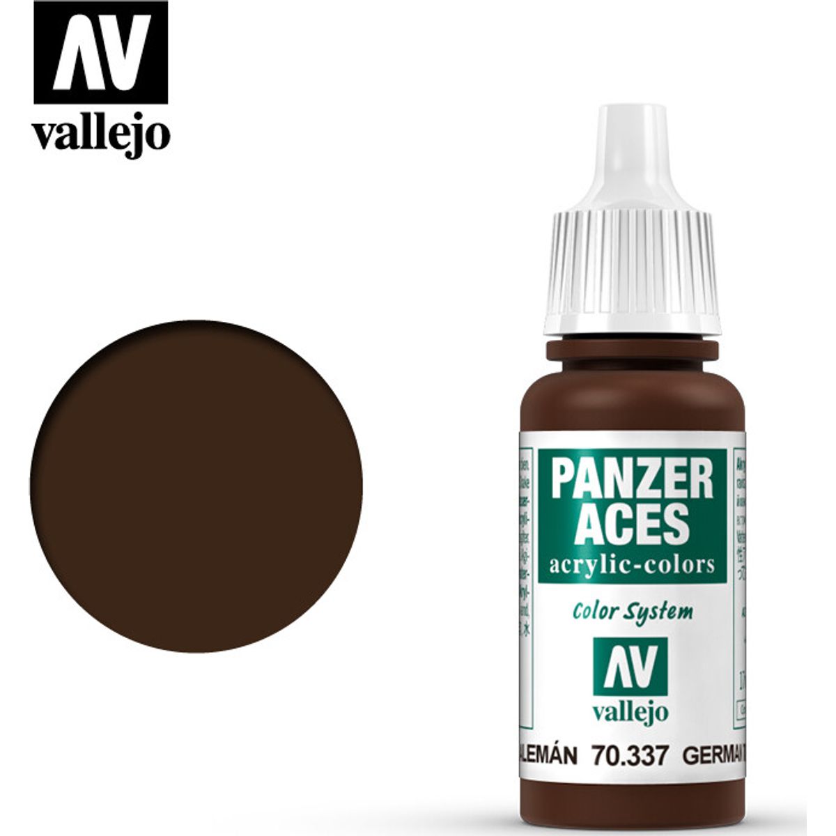 Vallejo - Panzer Aces - German Tanker Highlights Black Brown Mat - 17 Ml - 70337