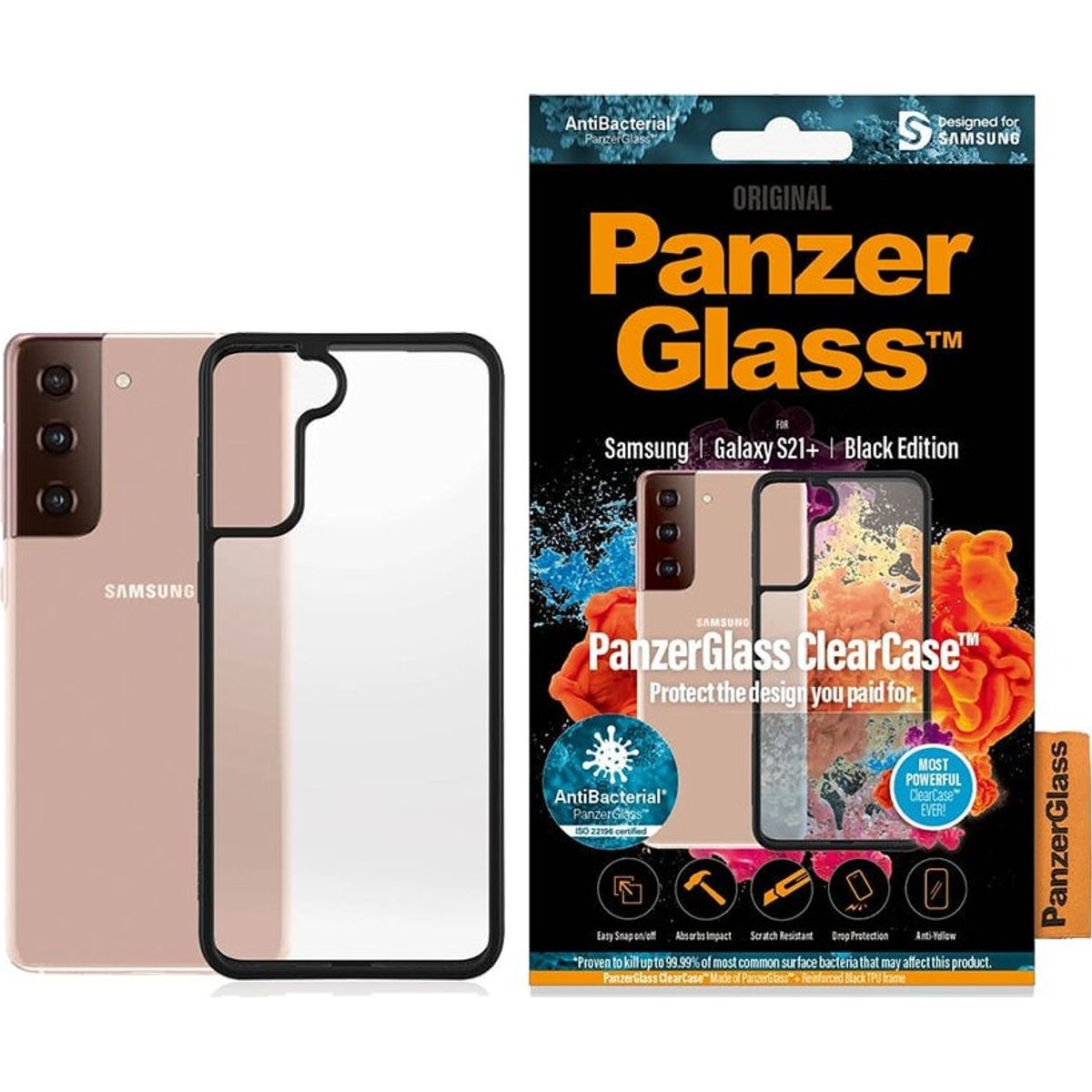 Panzerglass - Clearcase Blackframe Galaxy S21+s