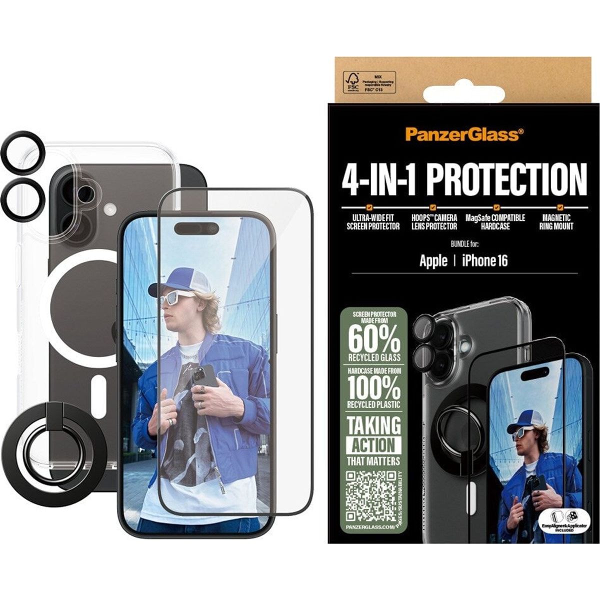 Panzerglass- Iphone 16 6.1'' 4-in-1 Protection Bundle