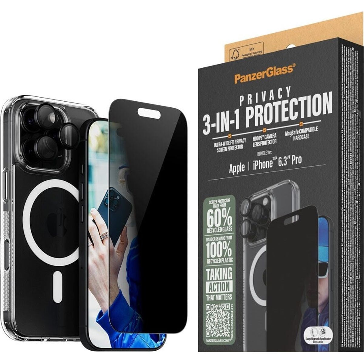 Panzerglass - Iphone 16 Pro 6.3'' 3-in-1 Privacy P Bundle