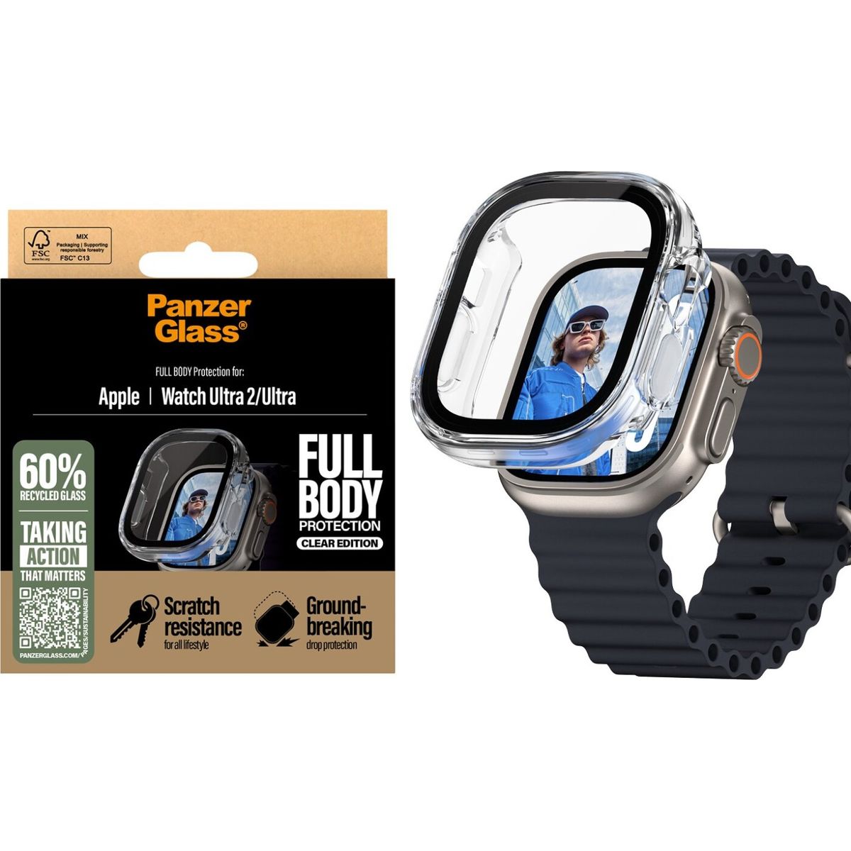 Panzerglass - Skærmbeskytter - Apple Watch Ultra 3 - Fullbody - Transparrent