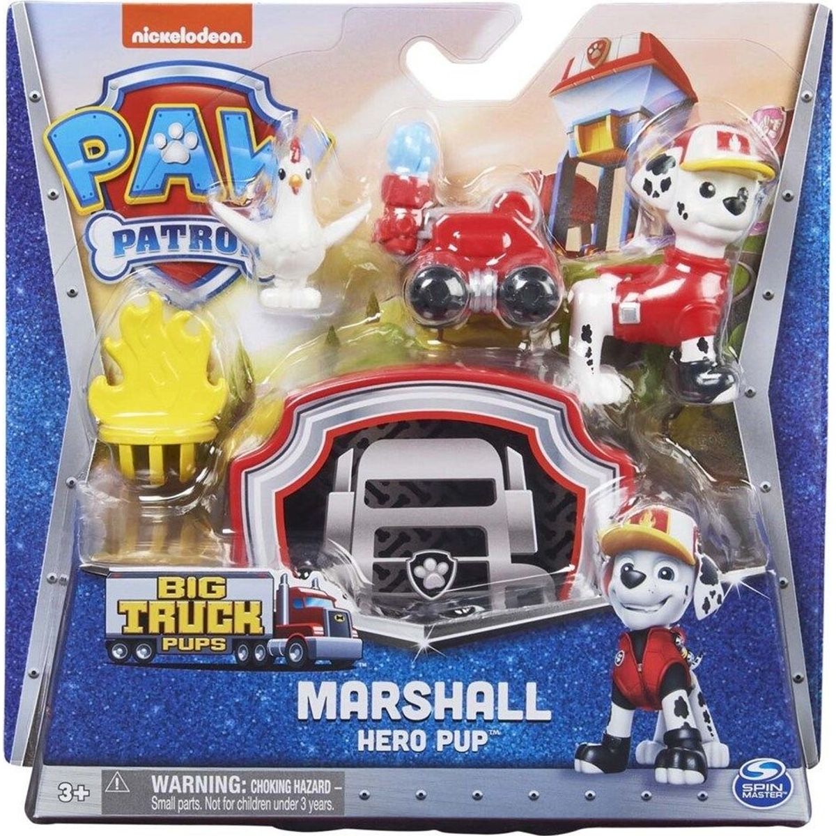 Paw Patrol - Marshall Figur Med Tilbehør - Hero Pups