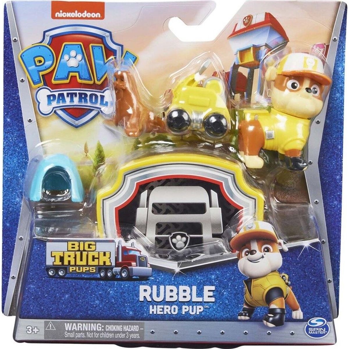 Paw Patrol - Rubble Figur Med Tilbehør - Hero Pups