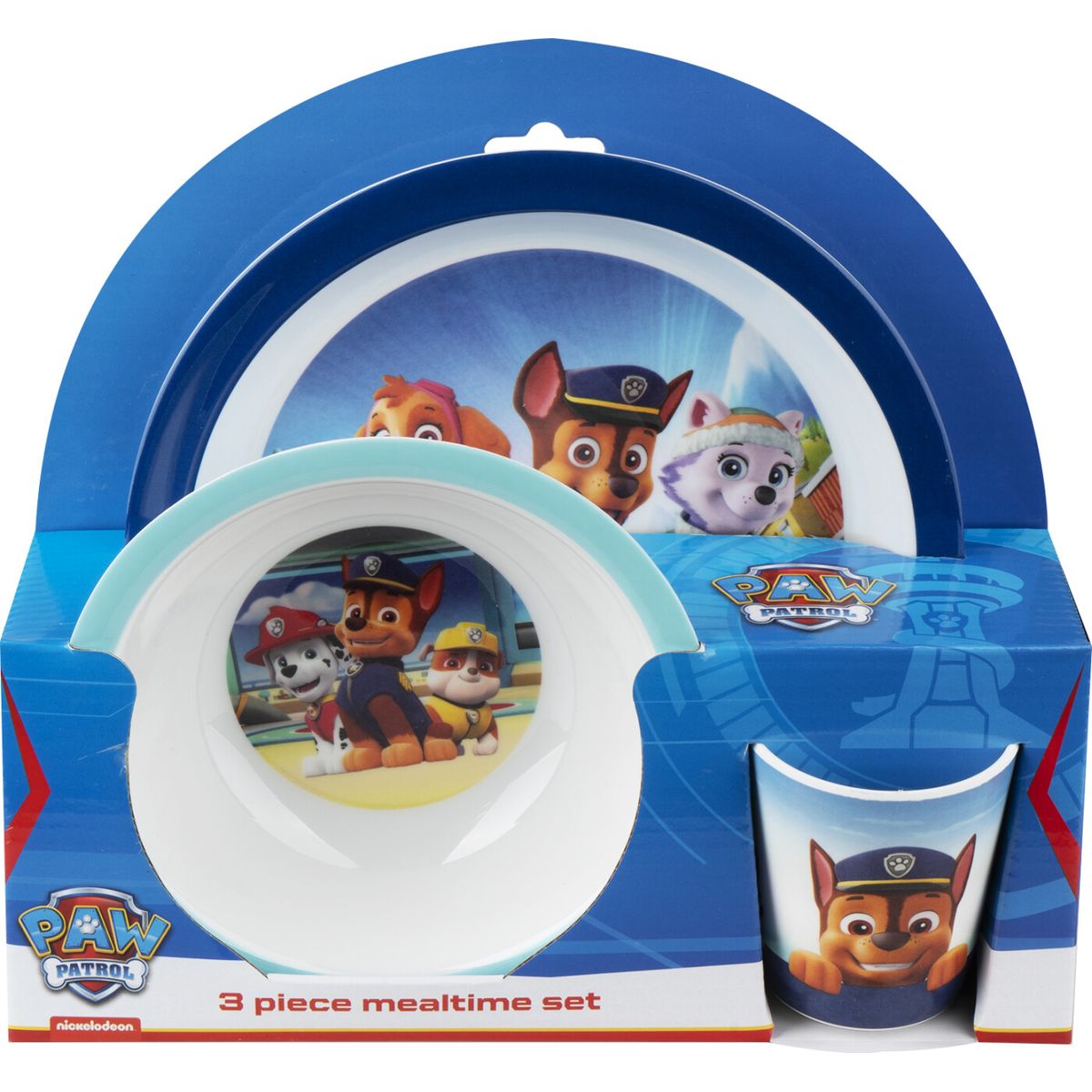 Paw Patrol Spisesæt I Tre Dele - Blå - Melamin - Barbo Toys