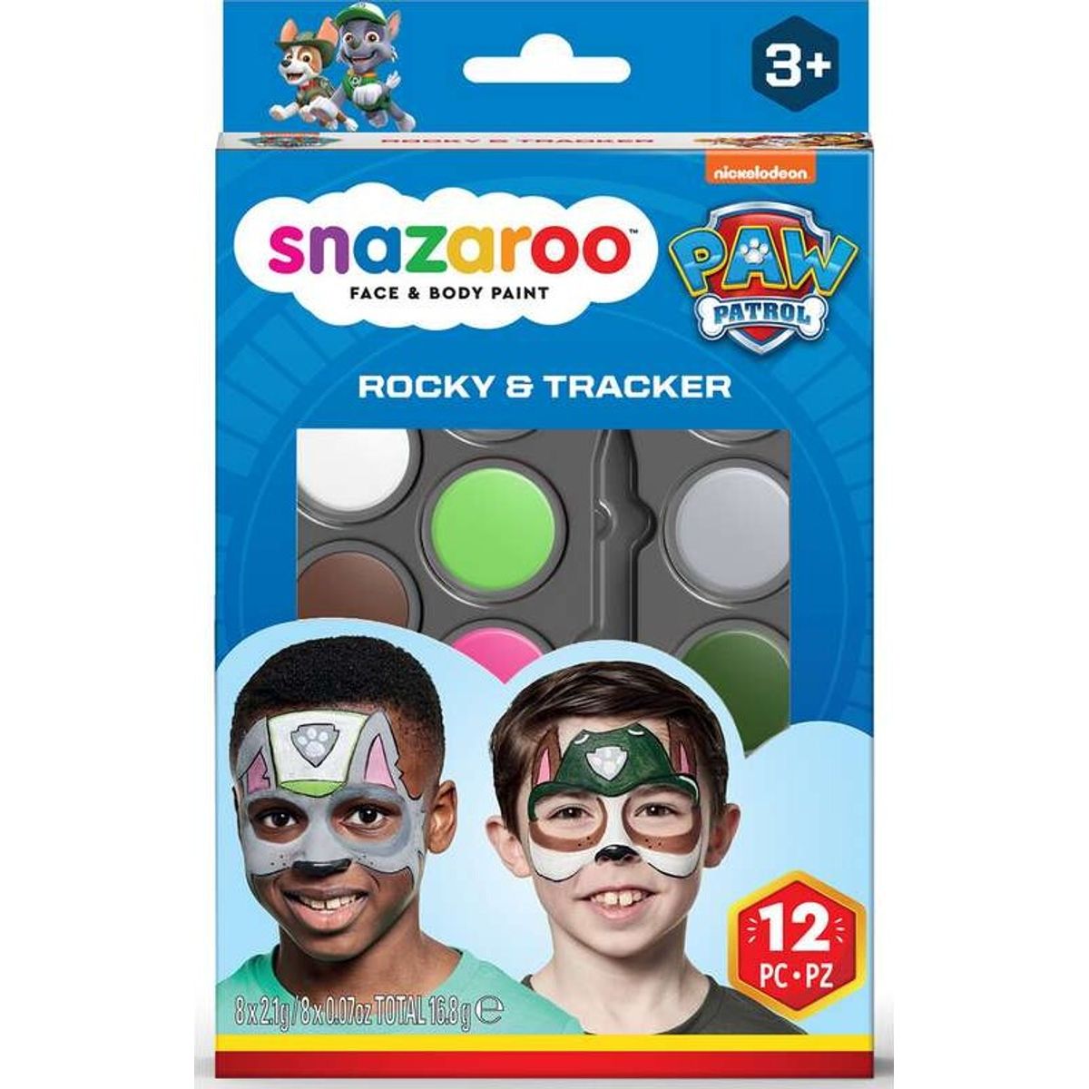 Snazaroo Ansigtsmaling Sæt - Paw Patrol - Rocky & Tracker - 12 Dele