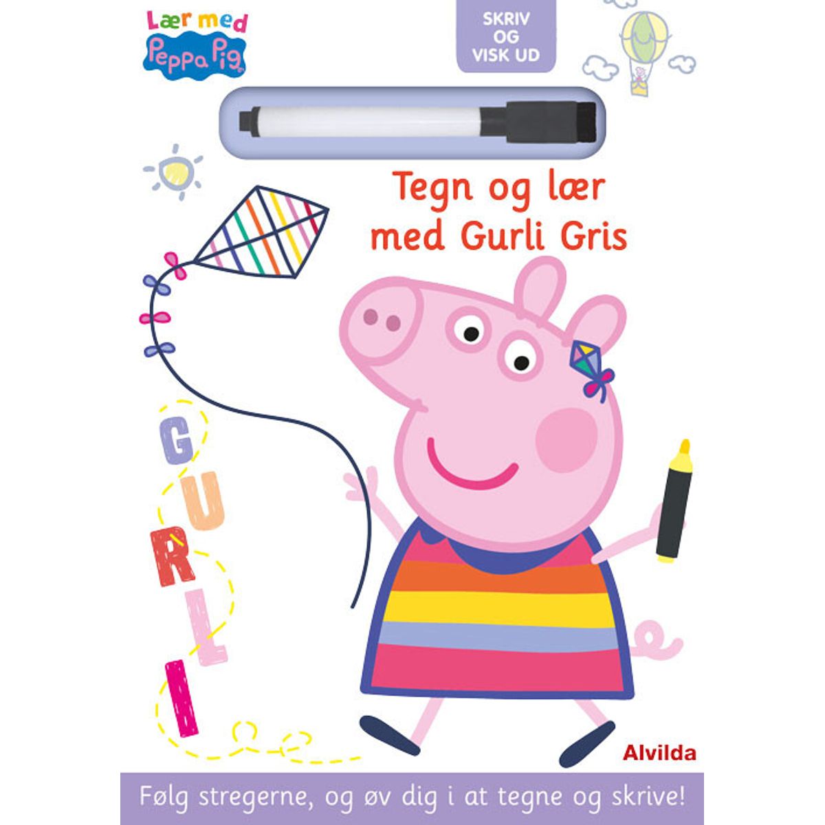 Peppa Pig - Tegn Og Lær Med Gurli Gris - Skriv Og Visk Ud - Bog