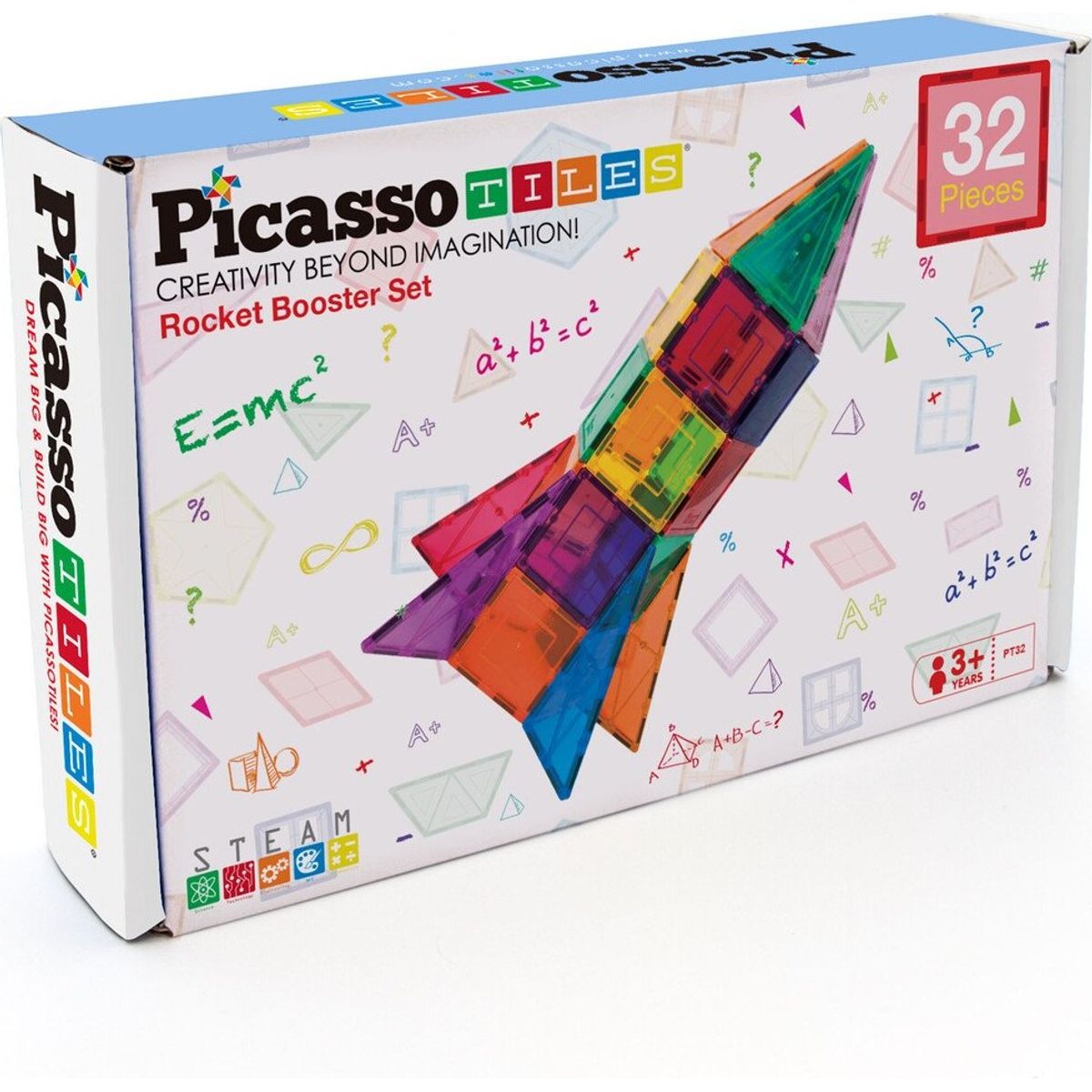 Picasso Tiles - Rocket Booster Magnetisk Byggesæt - 32 Dele