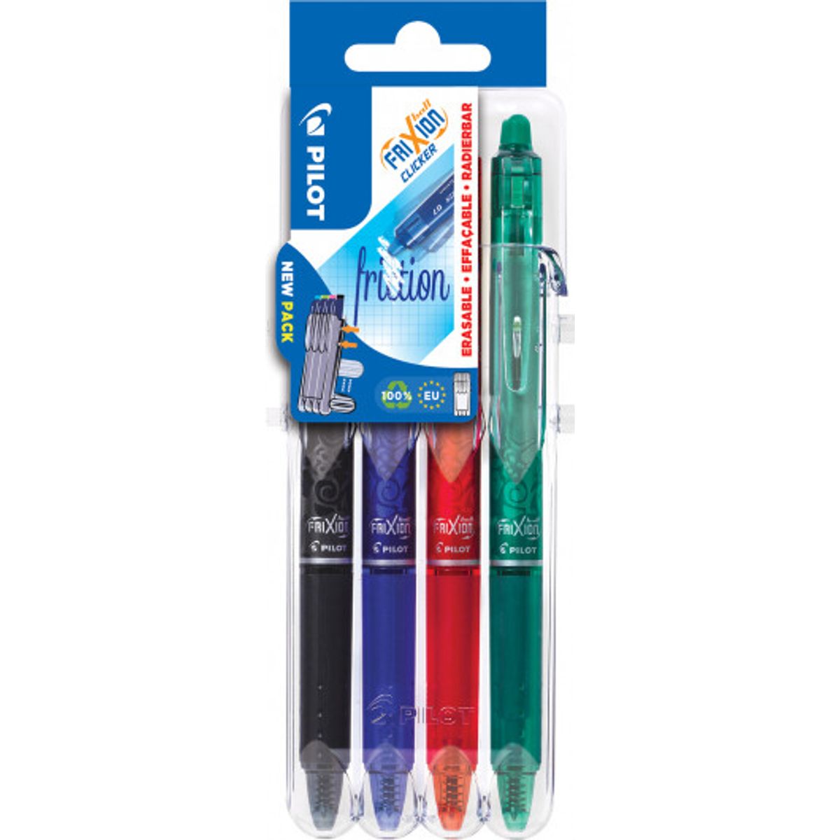 Pilot - Frixion Clicker Pens Set2go 0,7 Basic (4 Farver)