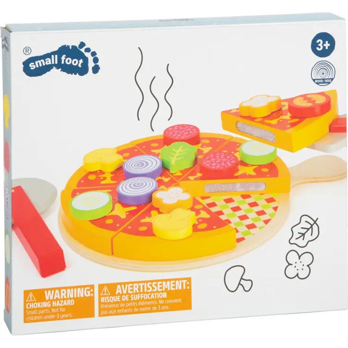 Legemad I Træ Med Velcro - Pizza Sæt - Small Foot