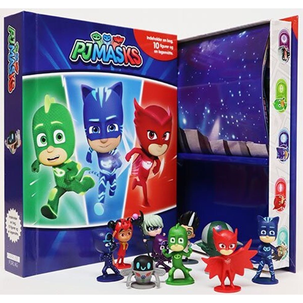 Pj Masks - Busy Book - Bog M. 10 Figurer Og Legemåtte - Bog