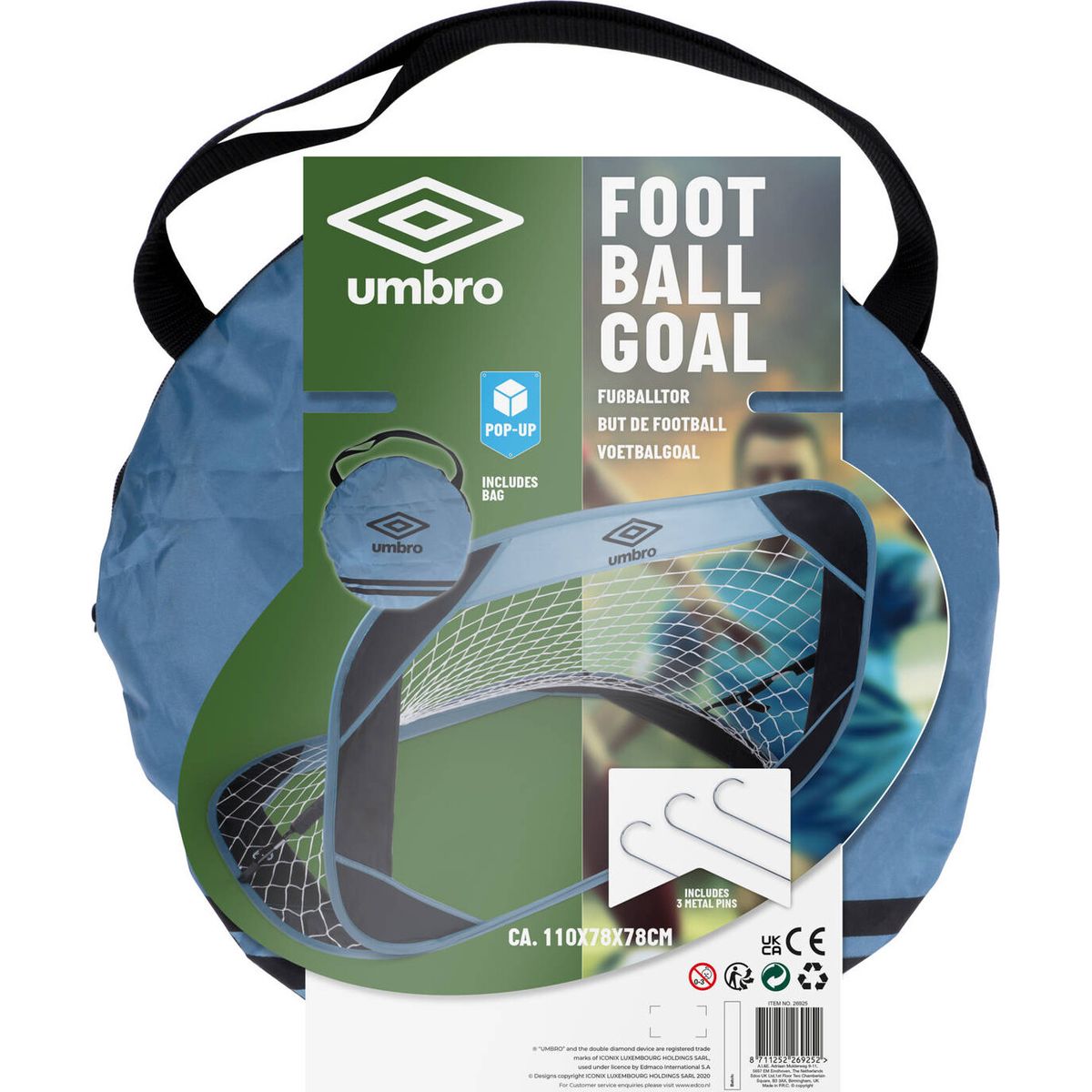 Pop Up Fodboldmål - Umbro - 110x78 Cm