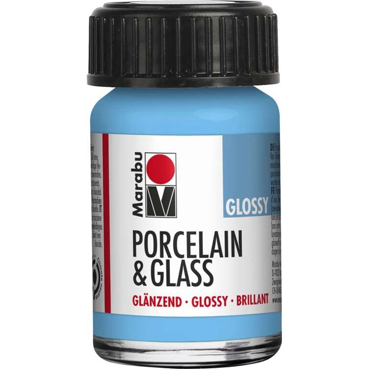 Glas Og Porcelænsmaling - Lyseblå - Porcelain & Glass Glossy - 15 Ml