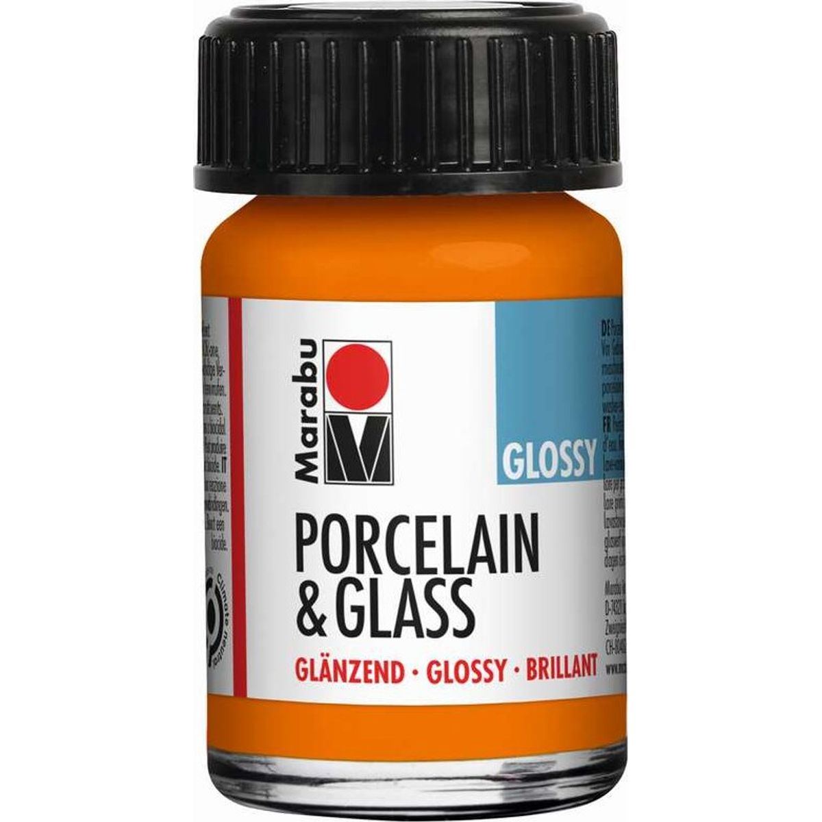 Glas Og Porcelænsmaling - Orange - Porcelain & Glass Glossy - 15 Ml