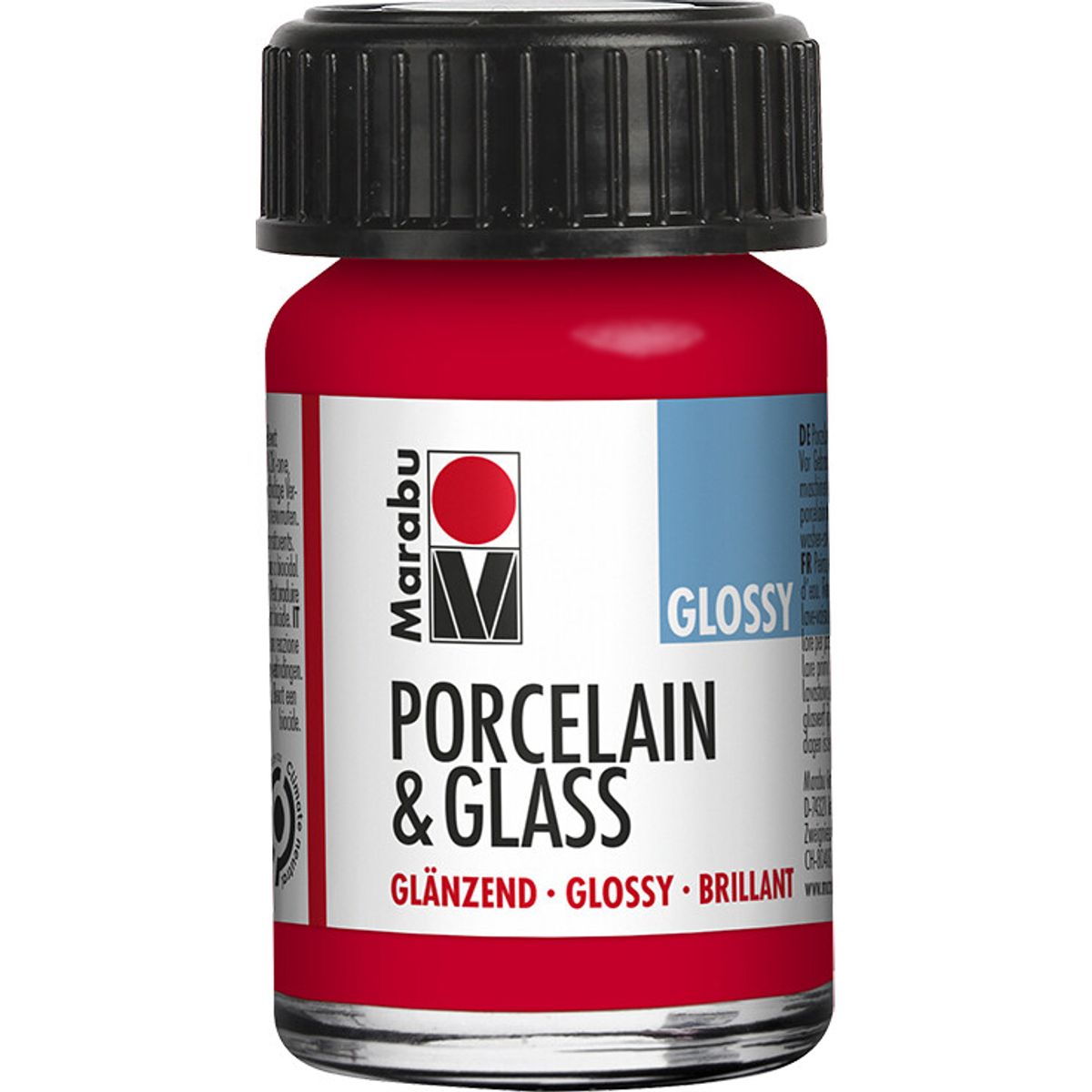 Glas Og Porcelænsmaling - Kirsebær Rød - Porcelain & Glass Glossy - 15 Ml