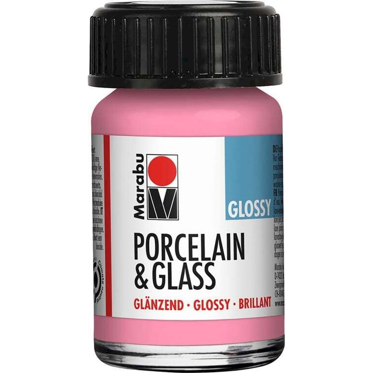 Glas Og Porcelænsmaling - Rose Pink - Porcelain & Glass Glossy - 15 Ml