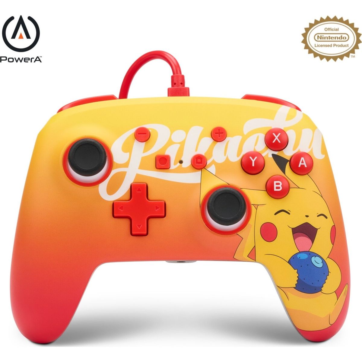 Powera Nsw Enh Wired Controller - Oran Berry Pikachu