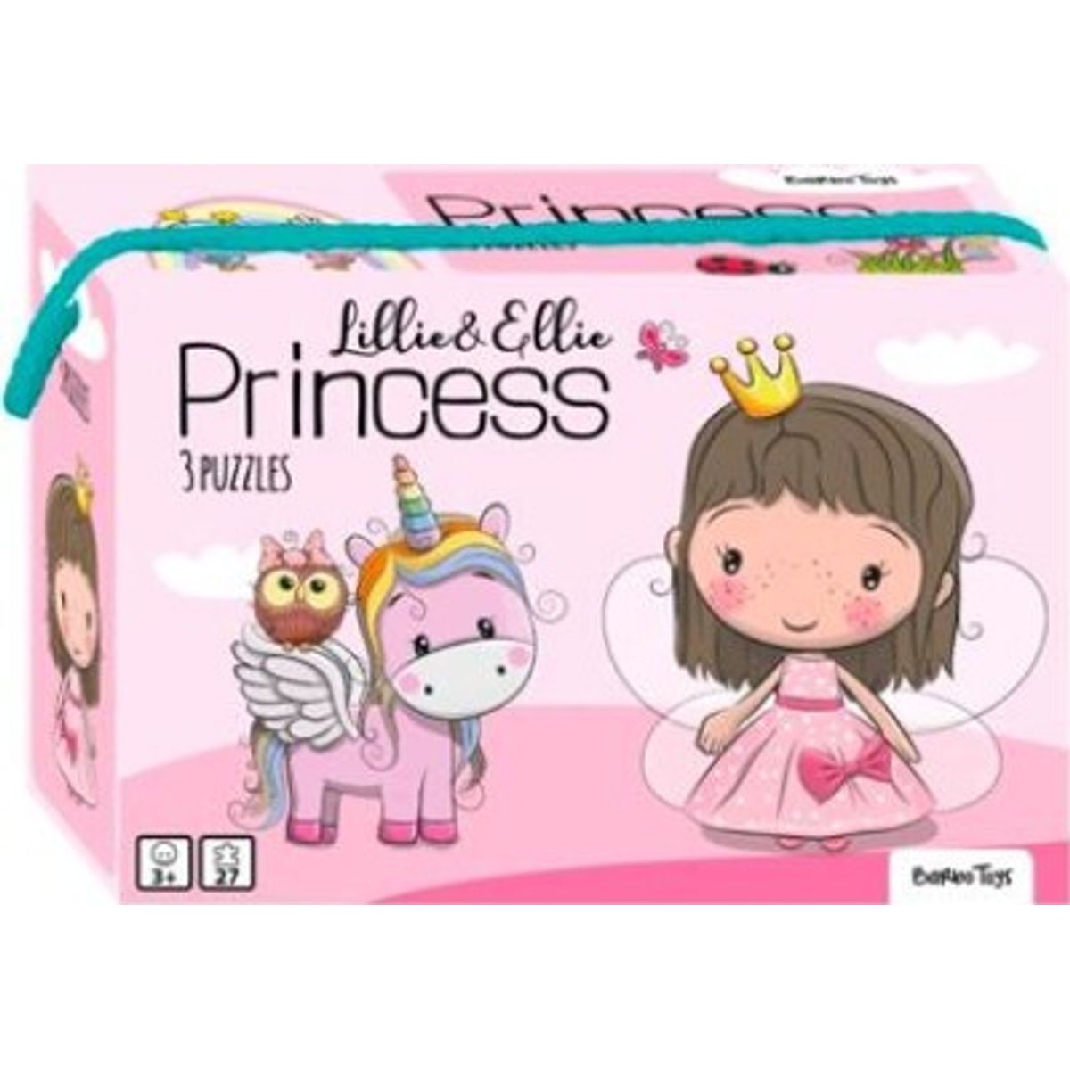 Prinsesse Puslespil - Little Bright Ones - 3 Stk - 6, 9 + 12 Brikker