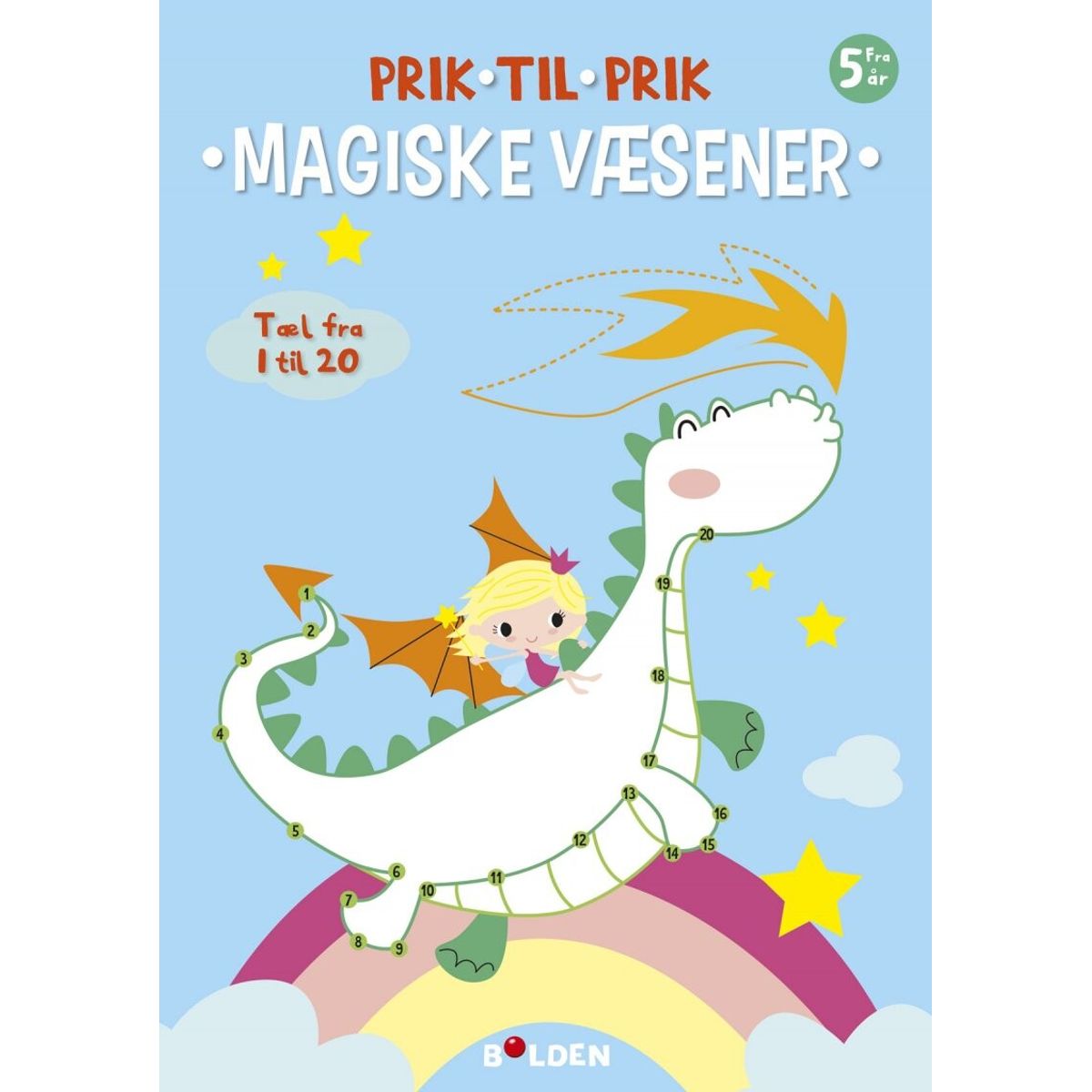 Prik Til Prik - Tegninger Med Tal - Magiske Væsner - 1-20 - Bog