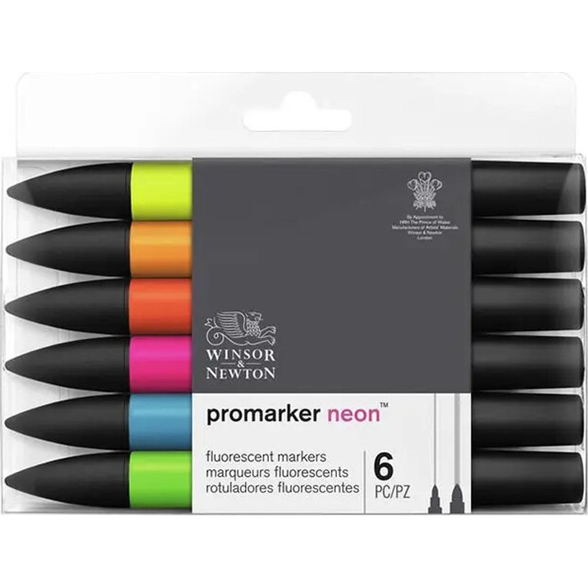 Winsor & Newton - Promarker Neon Tusser - 6 Farver