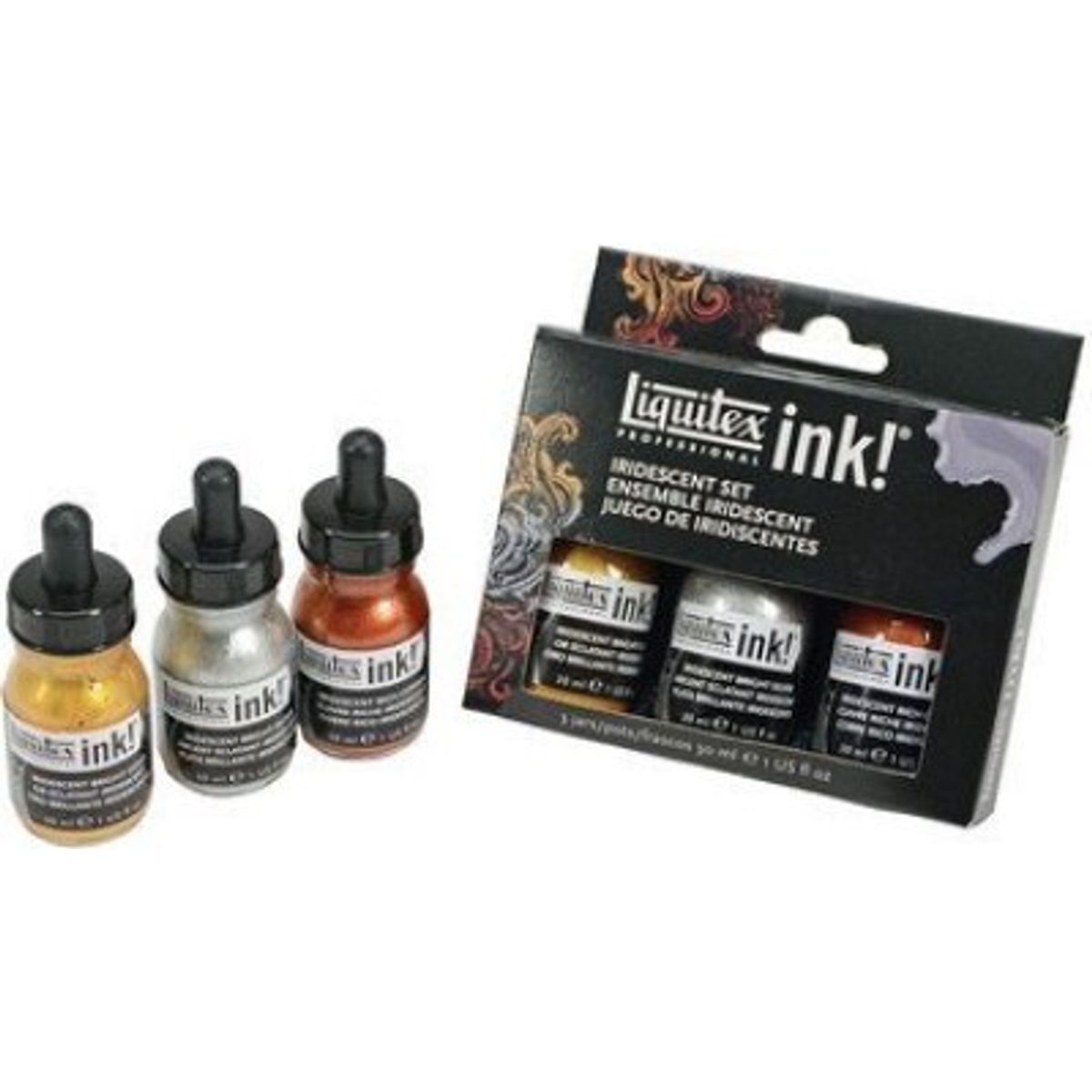 Liquitex - Acrylic Ink - Akryl Blæk - Iridescent Set 3-pak