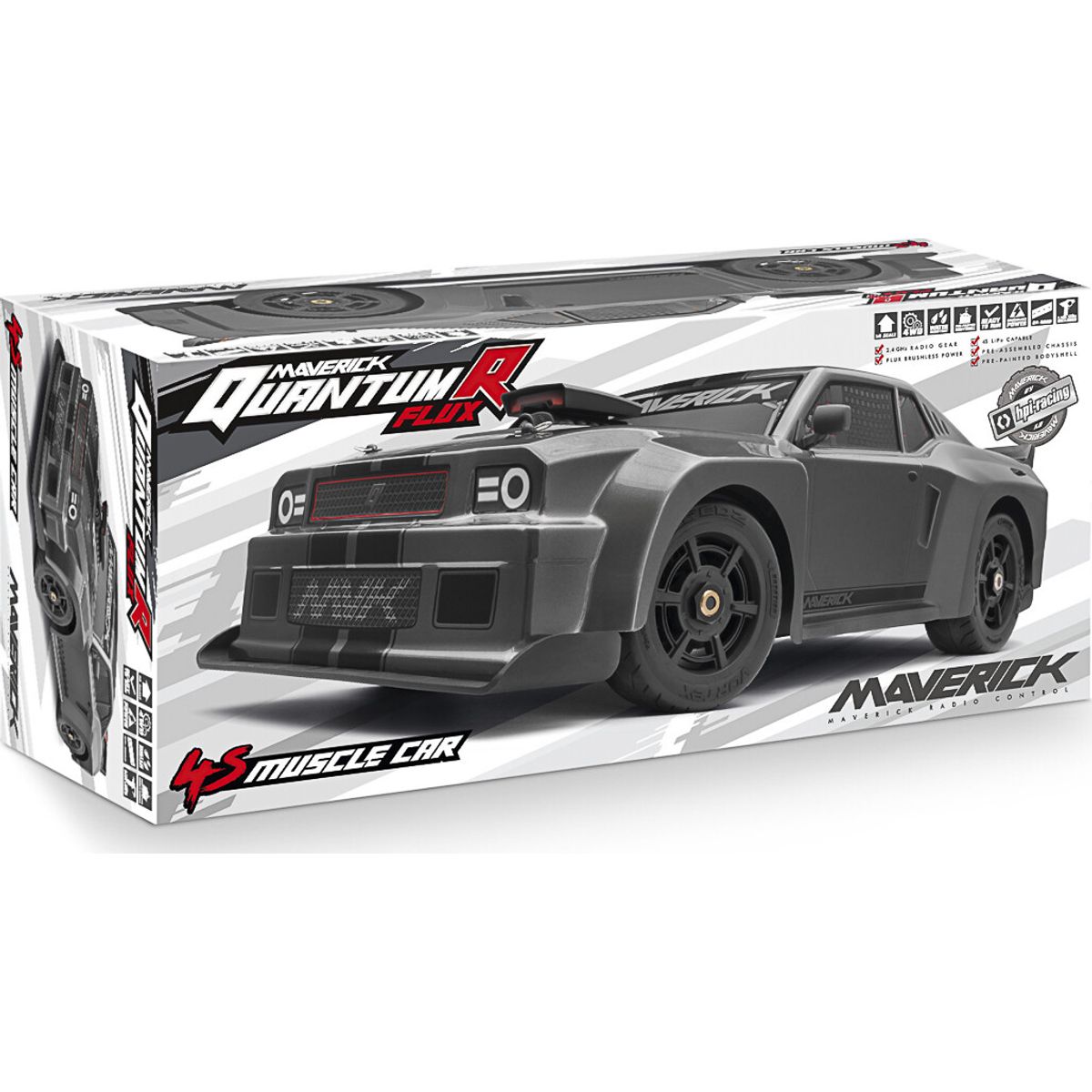 Maverick - Quantumr Flux 4s Fjernstyret Muscle Car - 1:8 - Grå - Mv150311