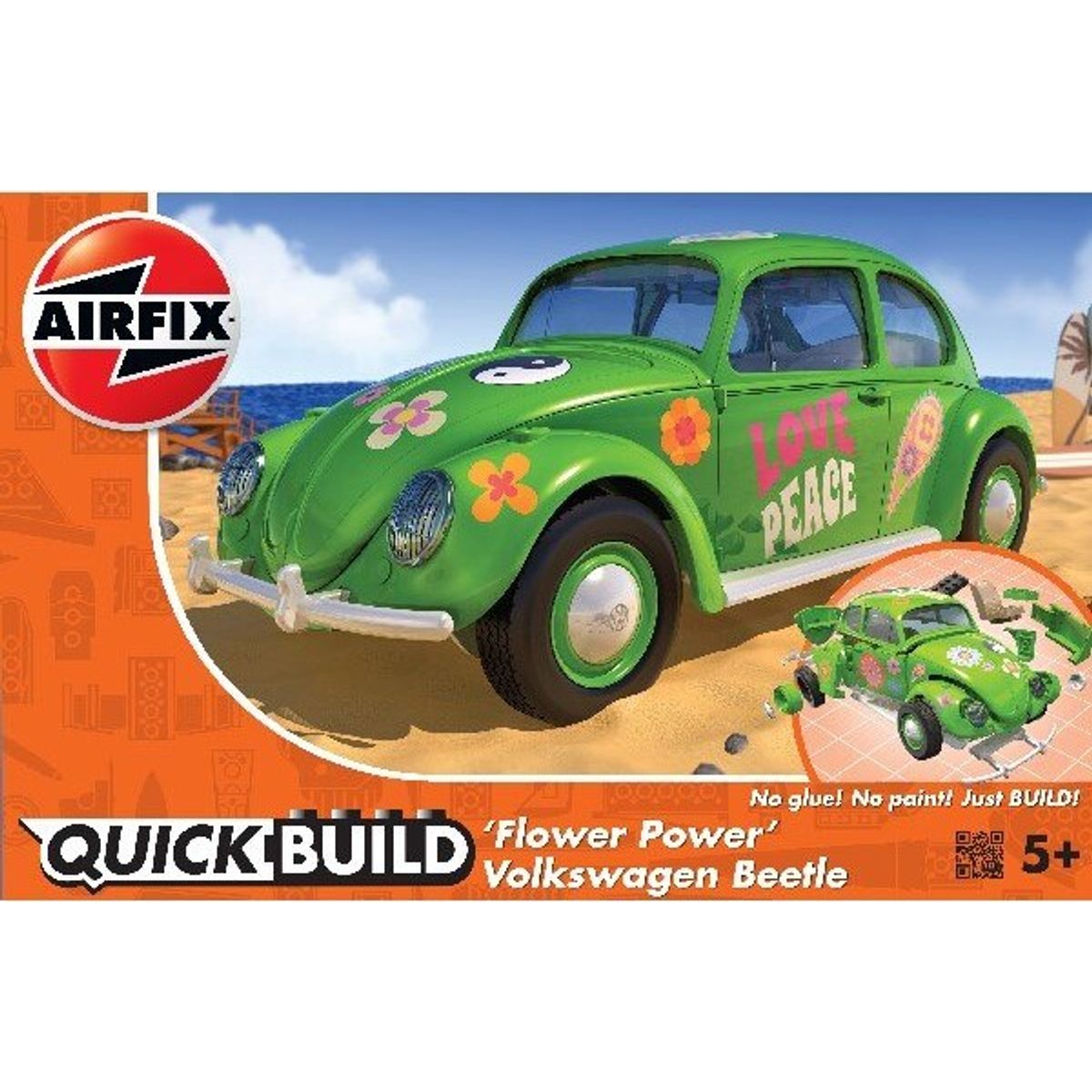 Airfix - Quick Build - Vw Beetle Flower-power - J6031