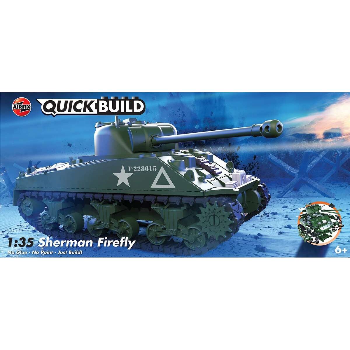 Airfix - Quickbuild Sherman Firefly Byggesæt - 1:35 - J6042