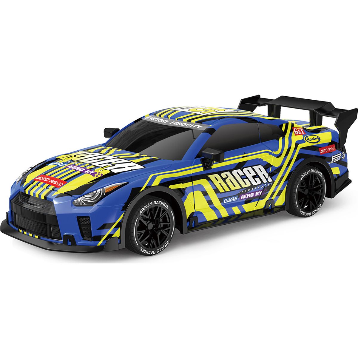 Racer R/c 1:18, 2,4ghz W/light & Try Me Blue/yello - Tec-toy