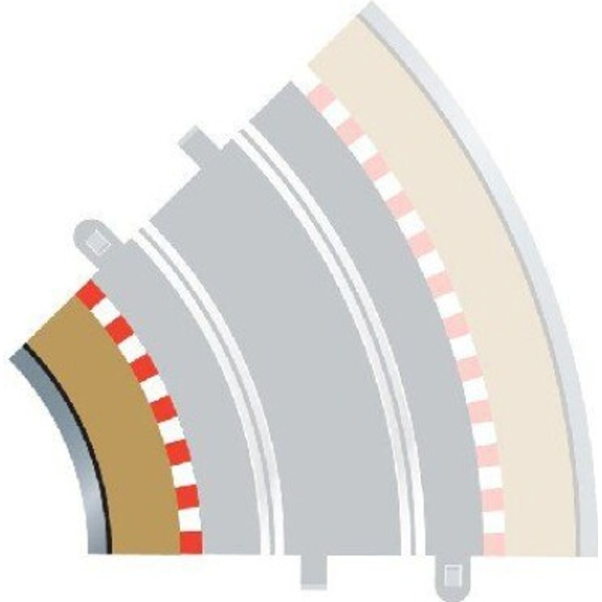 Scalextric - Radius 2 Inner Borders & Barriers Til C8206 - C8225