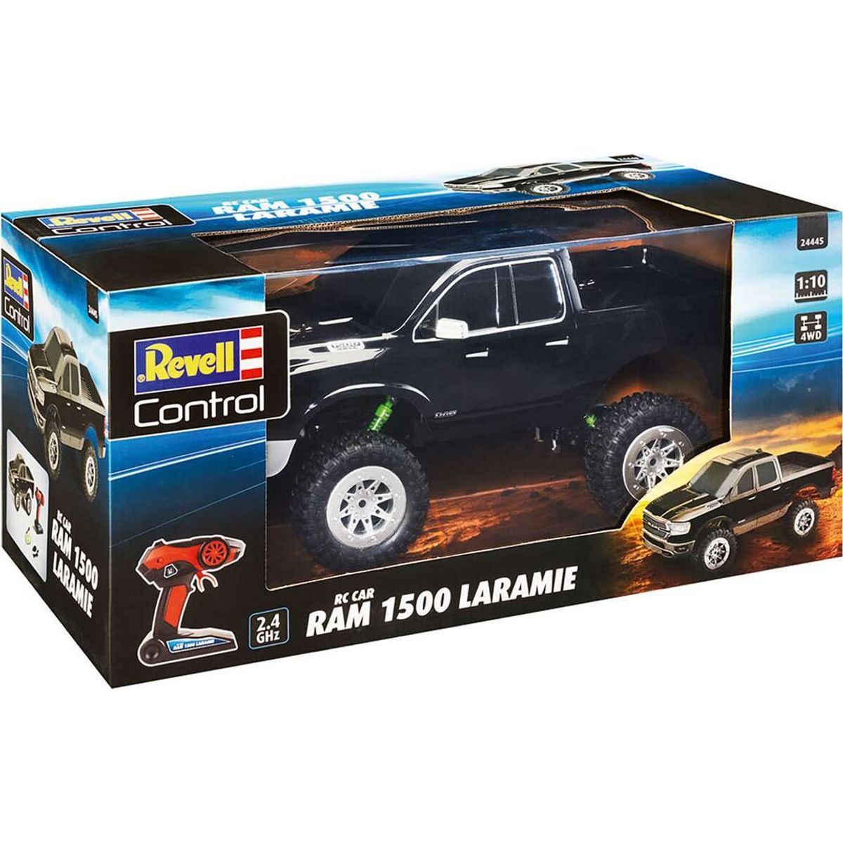 Dodge Ram 1500 Laramie Fjernstyret Bil - 1:10 - Revell Control - Sort