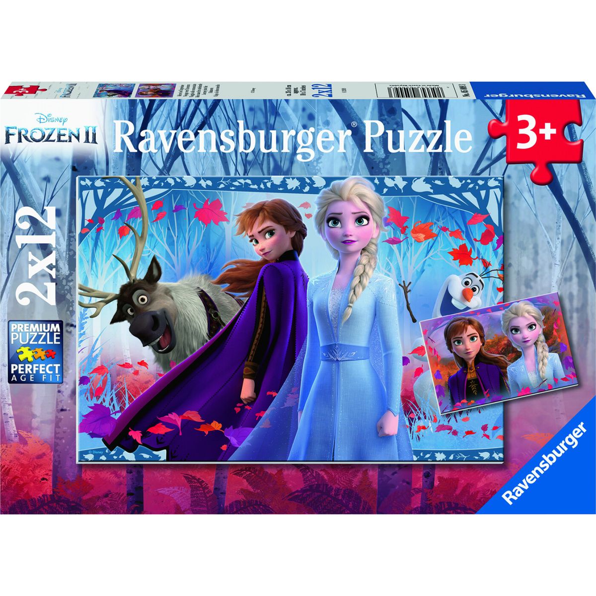 Frost Puslespil - Disney Frost 2 - 2x12 Brikker - Ravensburger