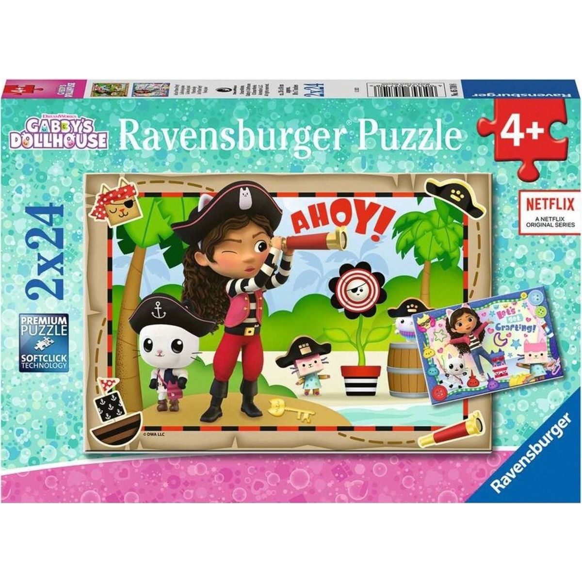 Ravensburger Puslespil - Gabbys Dukkehus - Pirat - 2x24 Brikker