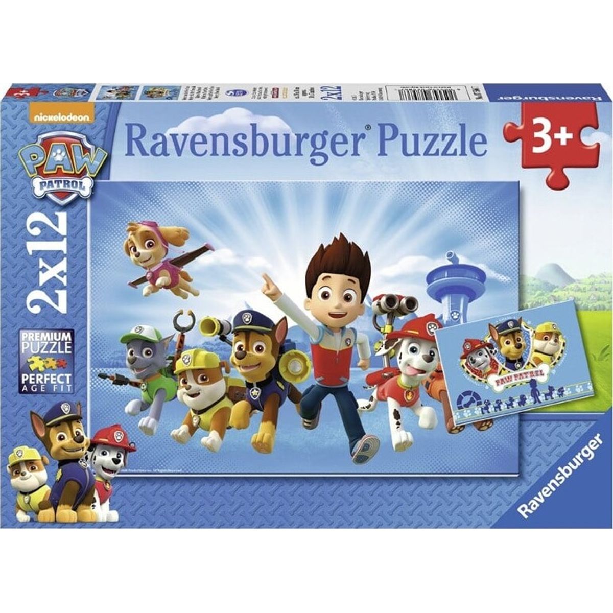 Paw Patrol Puslespil - 3 år - Ravensburger - 2x12 Brikker