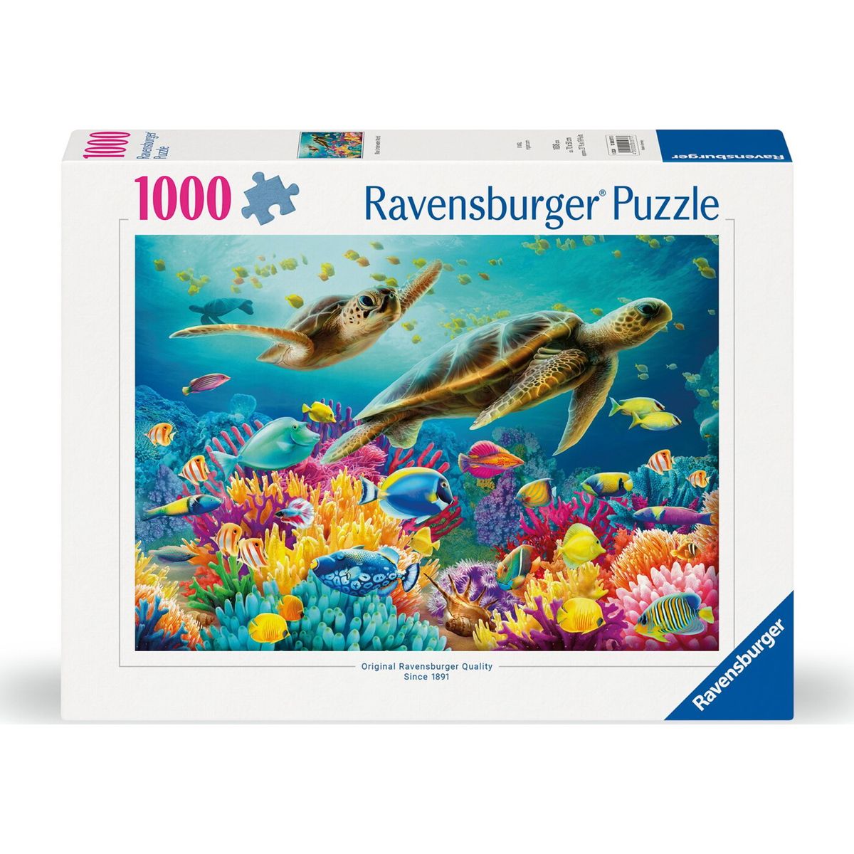 Ravensburger Puslespil - 1000 Brikker - Skildpadder Under Vand