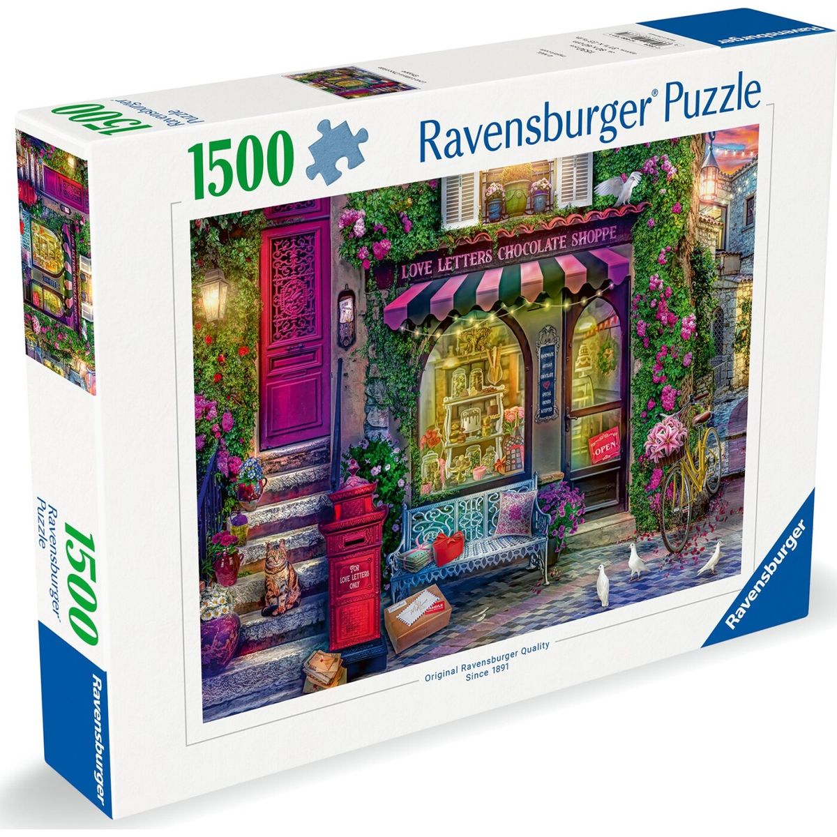 Ravensburger Puslespil - Love Letters Chocolate Shop - 1500 Brikker