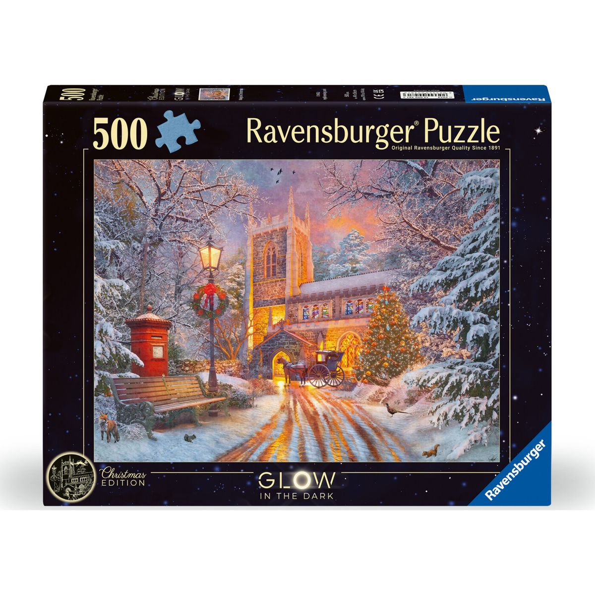 Ravensburger Puslespil - Glow In The Dark - Magisk Jul - 500 Brikker