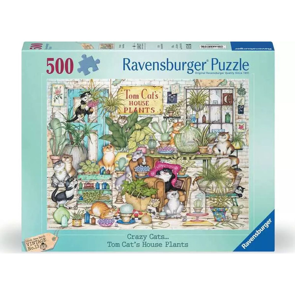 Ravensburger Puslespil - Crazy Cats - Stueplanter - 500 Brikker