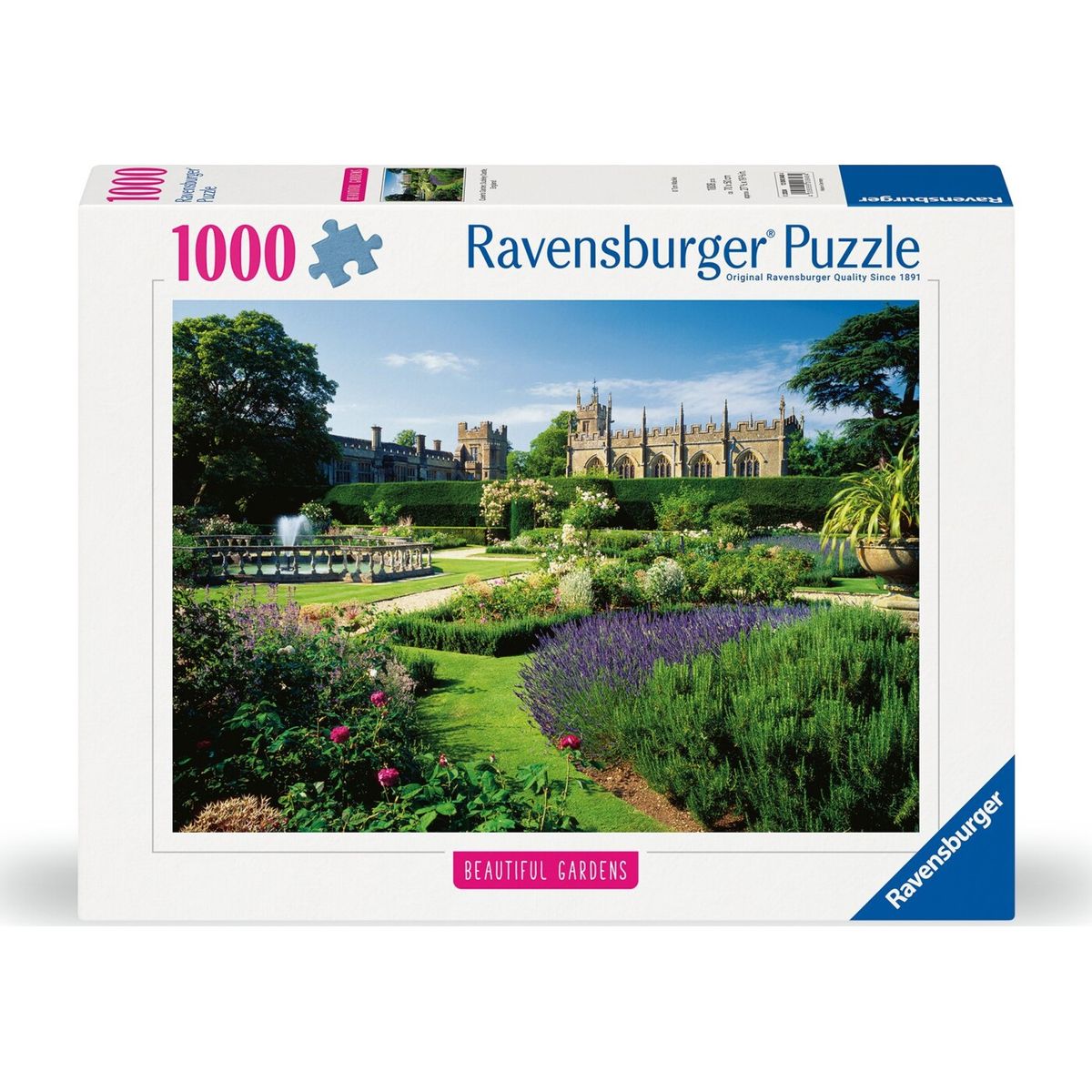 Ravensburger Puslespil - Beautiful Gardens - Sudeley Slot - 1000 Brikker