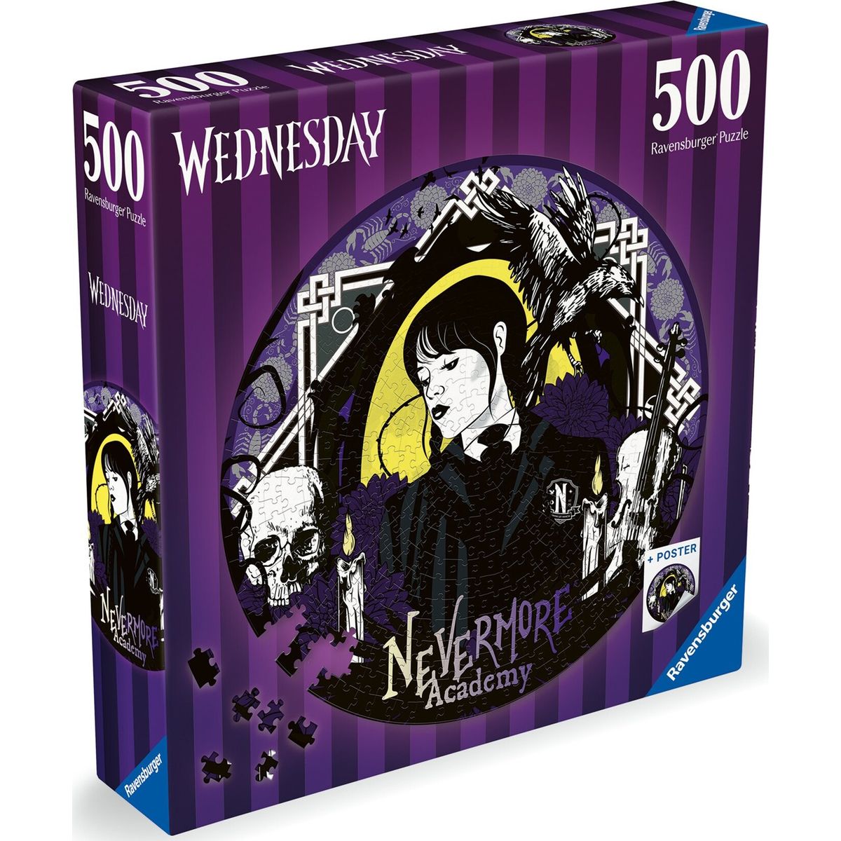 Ravensburger Puslespil - Wednesday - Nevermore - 500 Brikker