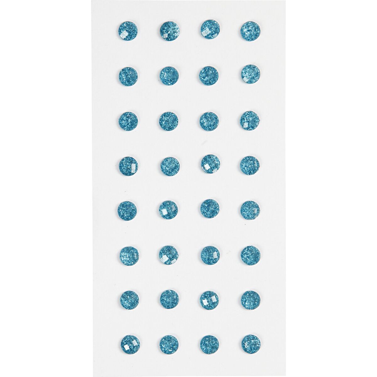 Rhinsten Klistermærker - Selvklæbende - ø 8 Mm - Lyseblå - 32 Stk.