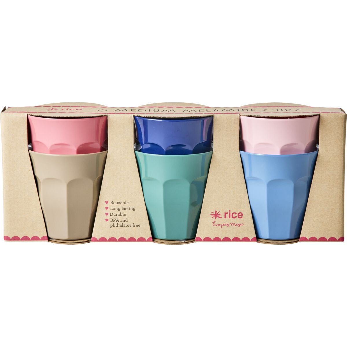 Rice - Melamine Cups - Assorted 'a New York Minute' Colors - Medium