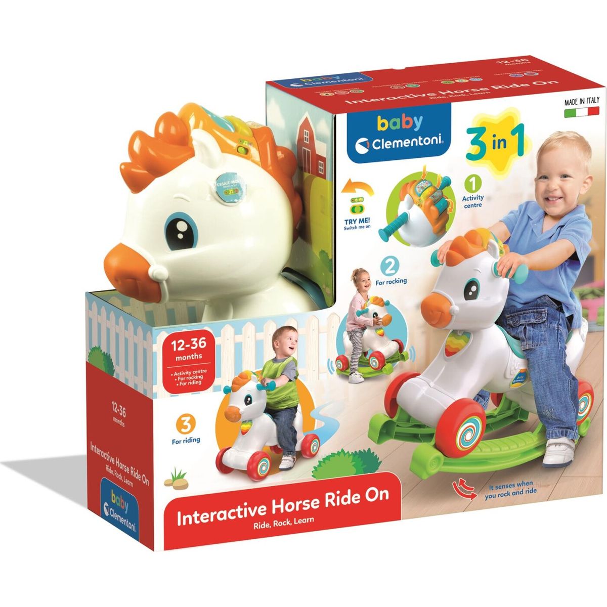 Baby Clementoni - Interactive Horse Ride On - 3-i-1 Gåbil