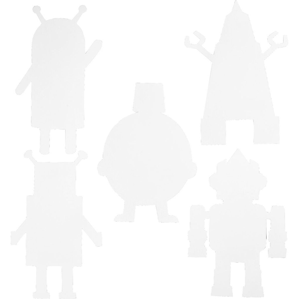 Robotter - H 22,5-24 Cm - B 15-16 Cm - 230 G - Hvid - 16 Stk.