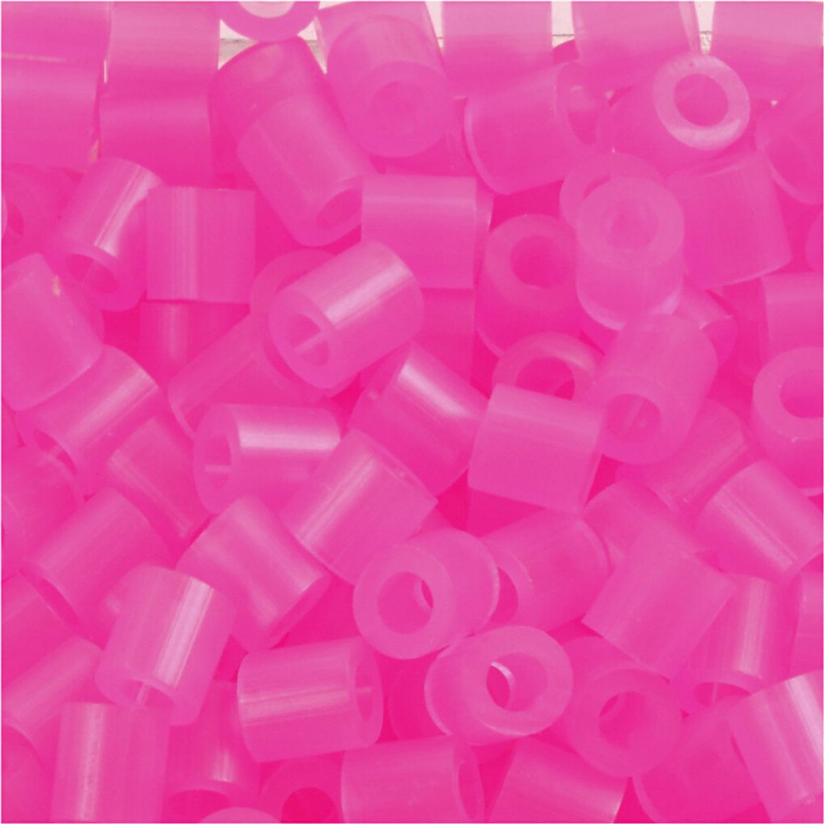 Rør Perler Til Perleplader - Medium - Rosa Neon - 1100 Stk. - Nabbi