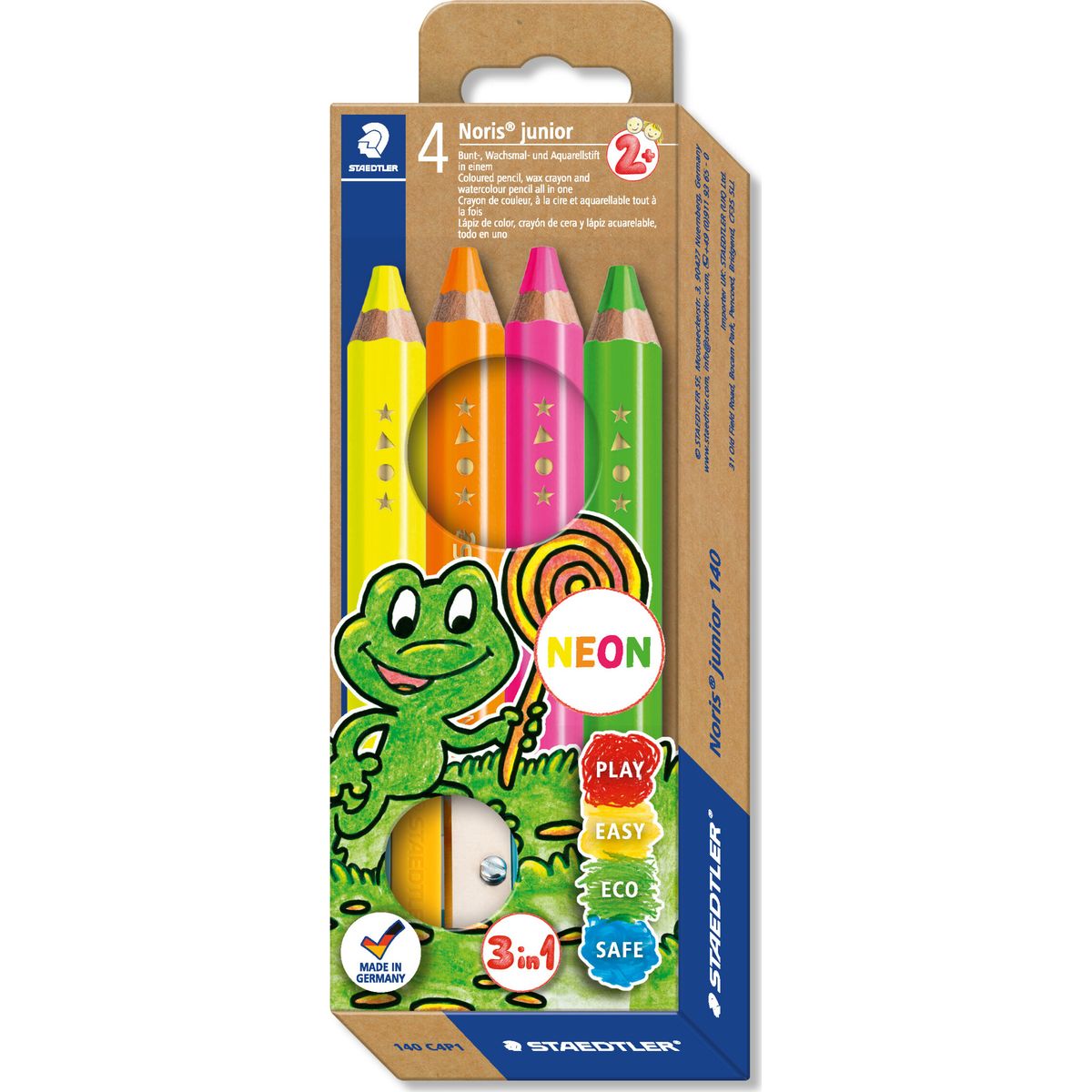 Staedtler - Noris Junior Farveblyanter - Neon - 4 Stk