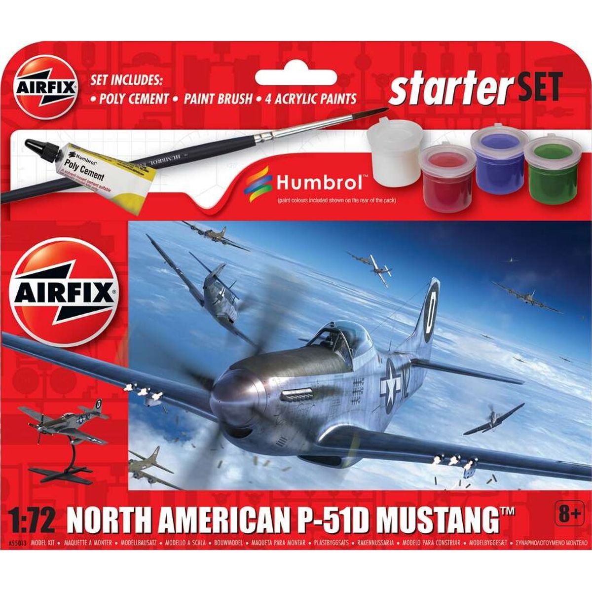 Airfix - Starter Set North American P-51d Mustang - 1:72 - A55013